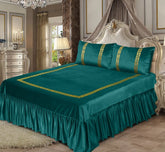 3PC Embossed Velvet Aplic Bridal Bedset Design-505